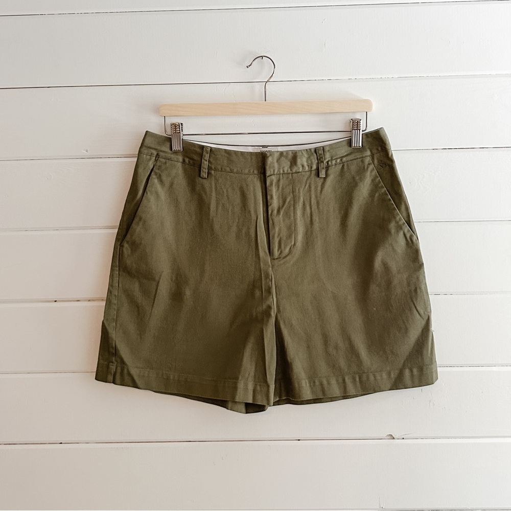 Scotch & Soda Organic Cotton High-rise Chino Shorts – Khaki